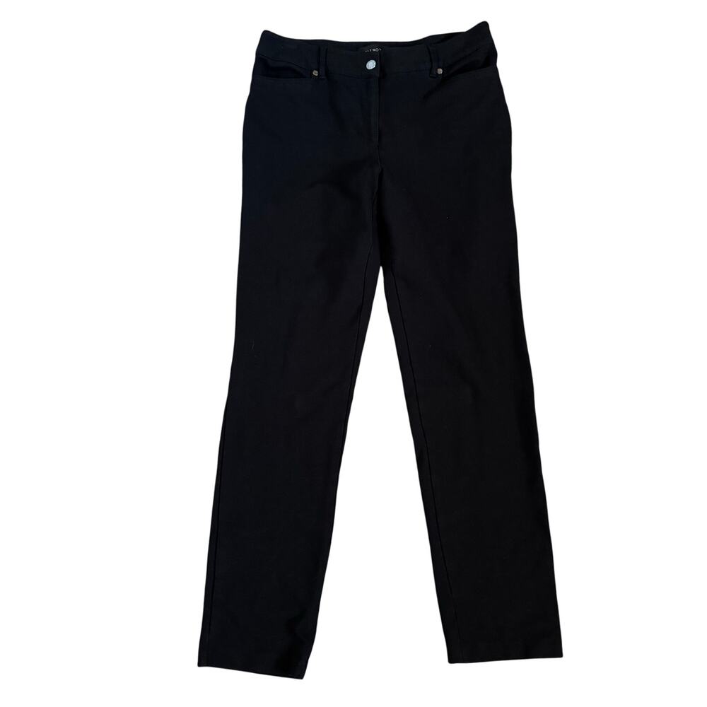 Talbots Pants Womens Size 6 Black Ponte Stretch Straight Leg Classic Career